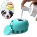 🐾 Luva Massageadora e Escova de Silicone para Animais de Estimação com Dispensador de Sabão