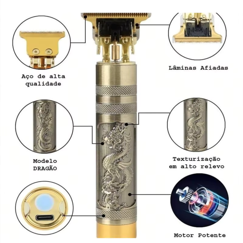 Máquina de Barbeiro Masculina 3 em 1 – O Barbeador Elétrico que Entrega Precisão e Estilo!