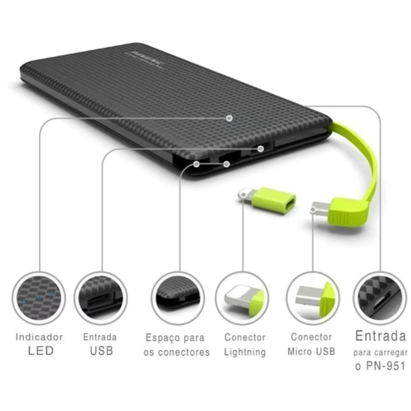 Carregador Portátil Celular 10000mah Bateria Externa